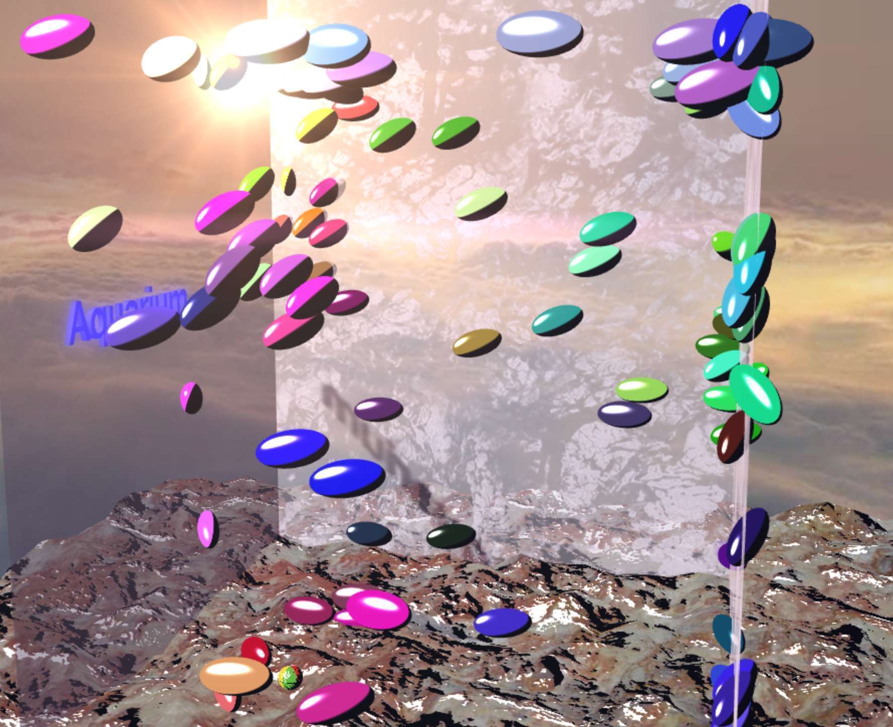 Simulation of Fish floack with help of solid particle system