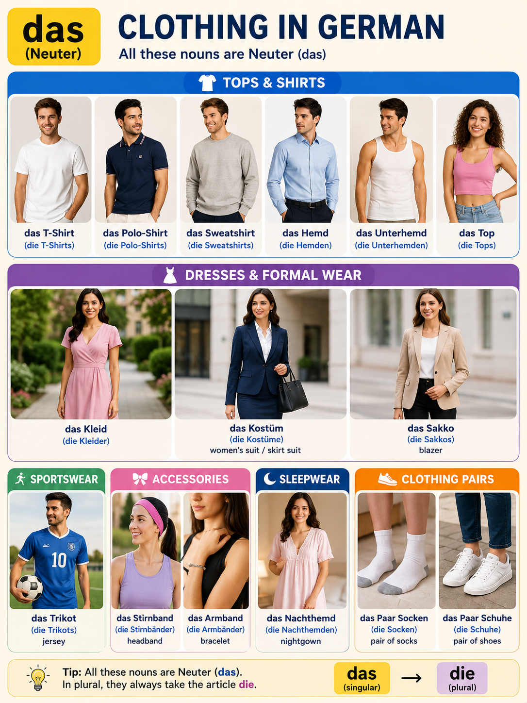 Illustration of neuter (das) clothing nouns