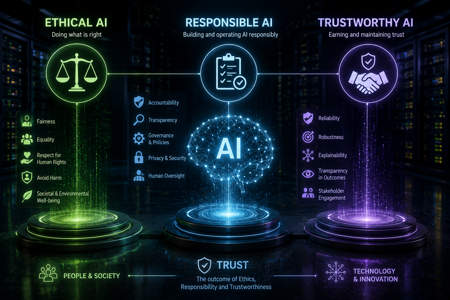 Cover Image for Ethical AI vs Responsible AI vs Trustworthy AI