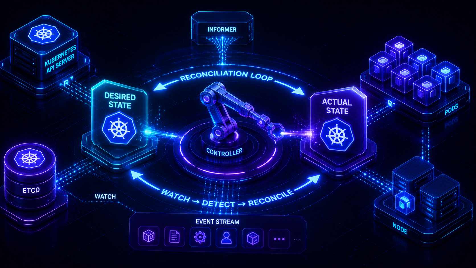 Cover Image for Kubernetes Informers & Controllers Explained