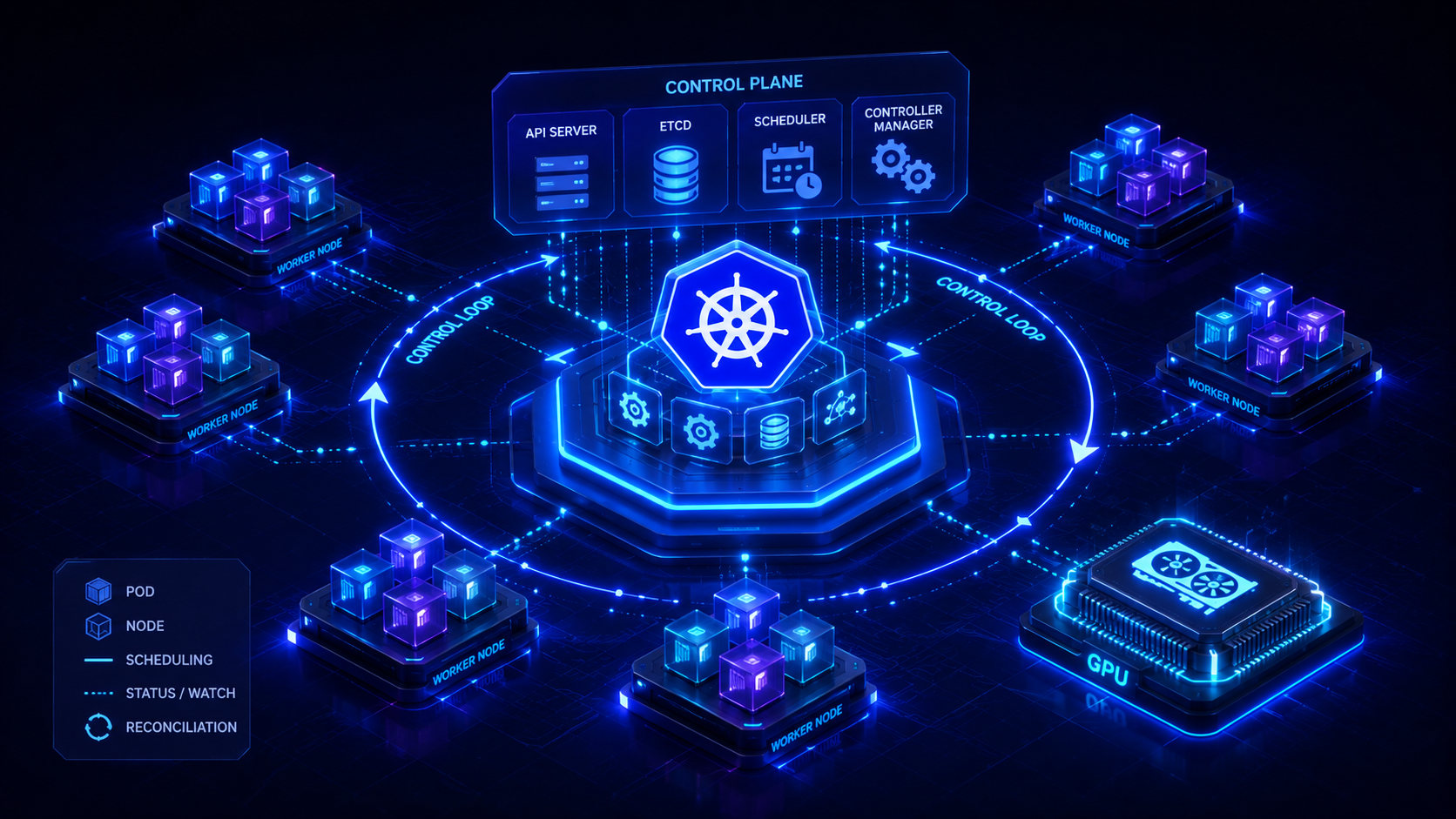 Cover Image for Kubernetes: Control Loops, Scheduling, and GPUs