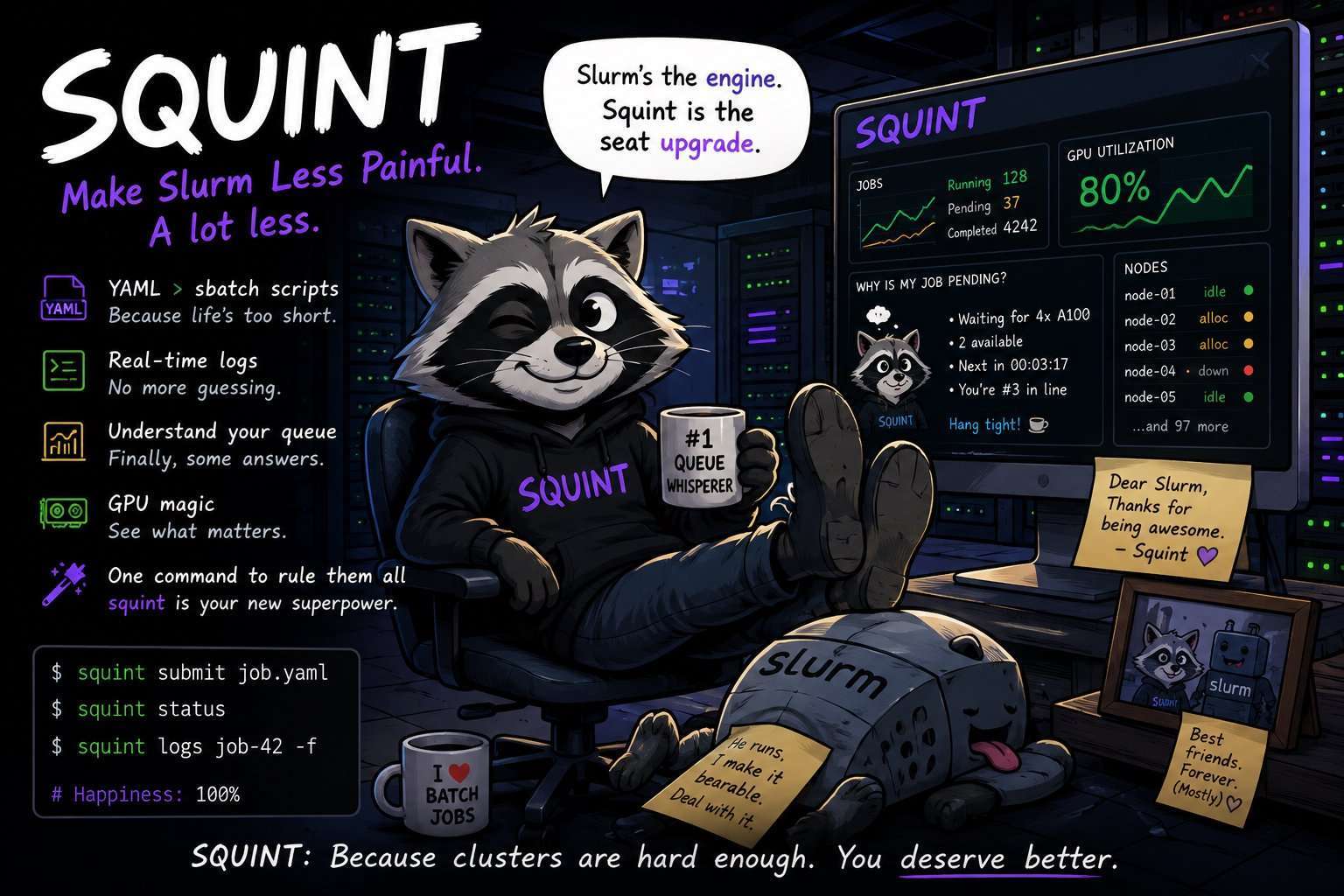 Cover Image for Squint — GPU-Aware Terminal UI for SLURM Clusters