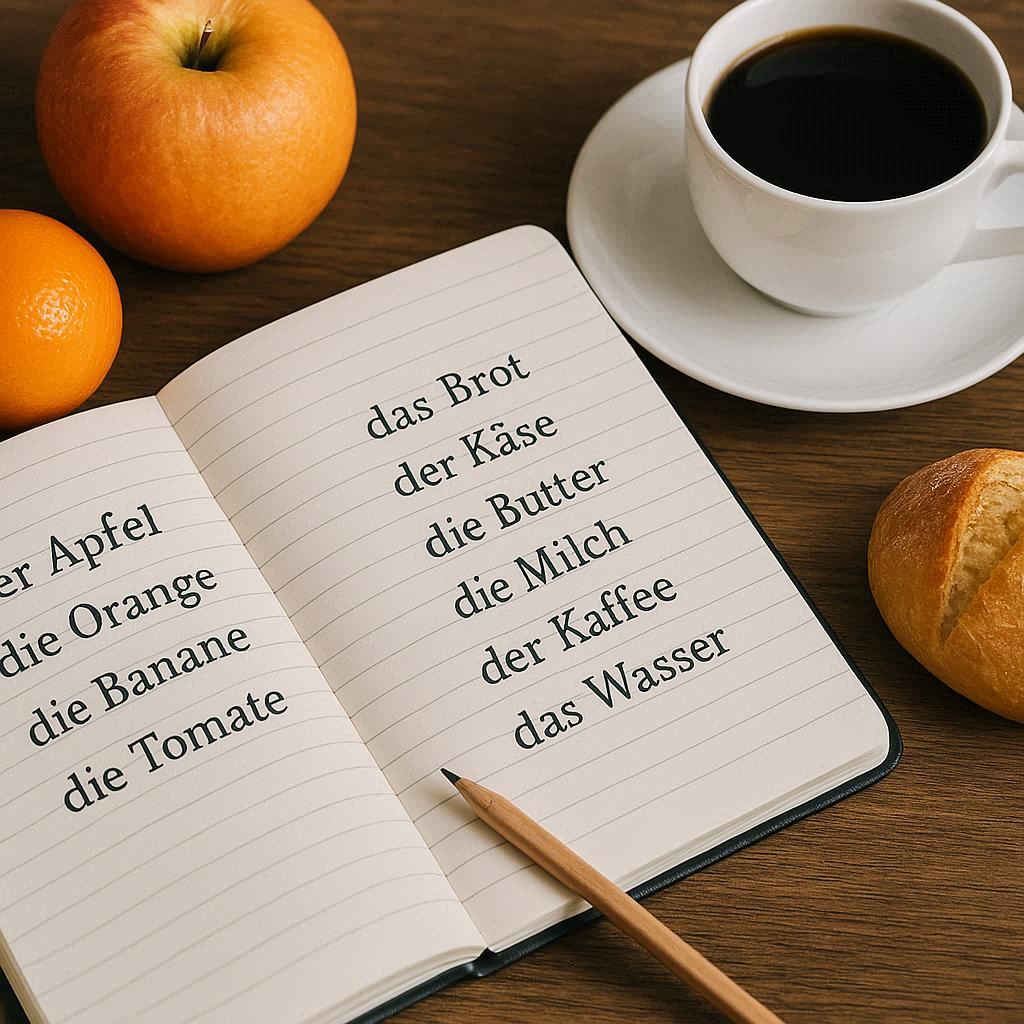 Cover Image for Essen & Trinken 🍎🥖 – German Nouns (Substantive) 📚