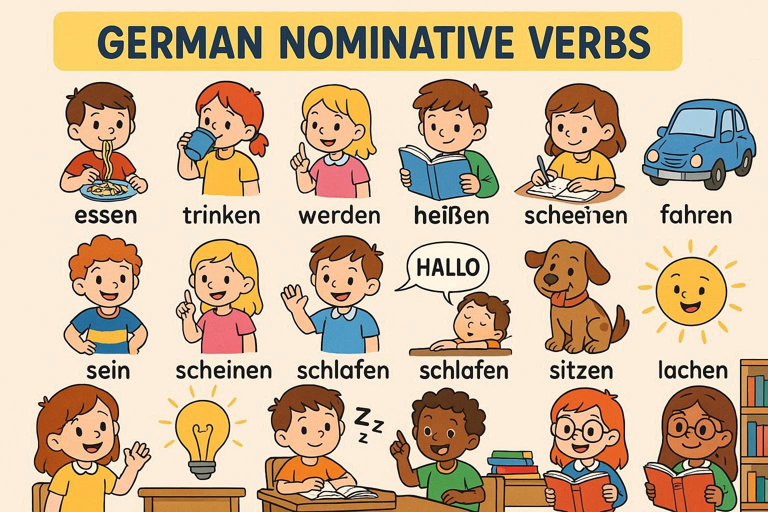 Cover Image for 1. 👤 Nominativ Verbs List 📖