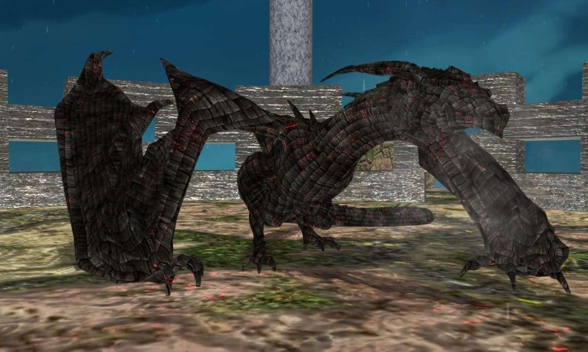 A 3D dragon flying experience with physics-based movement and fire-breathing mechanics.