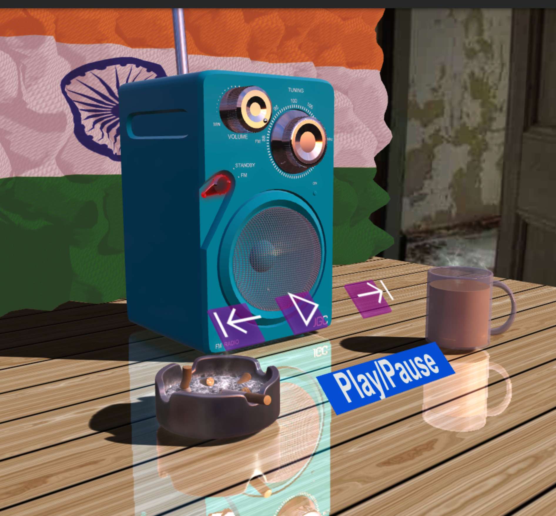 An interactive 3D radio that streams live internet radio stations in the browser.
